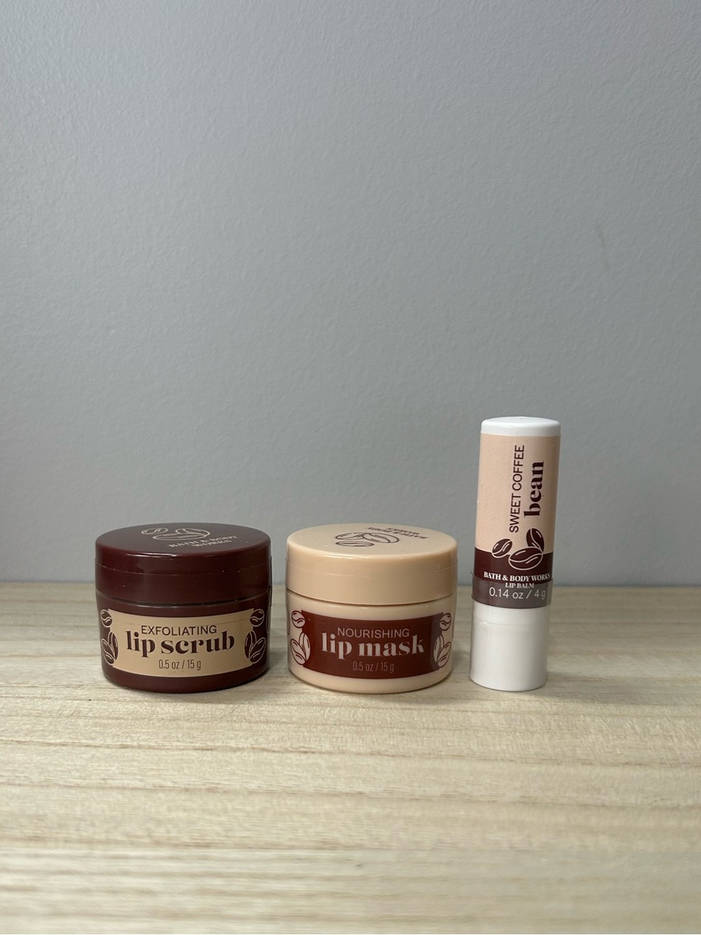 NEW Bath & Body Works Sweet Coffee Bean Lip Scrub, Lip Mask + Lip Balm